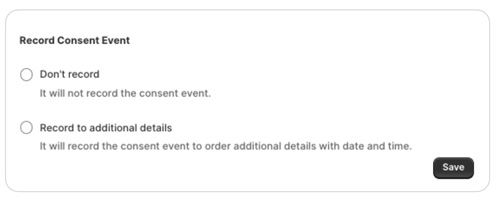 Terms & Conditions Shopify App - Record concent event