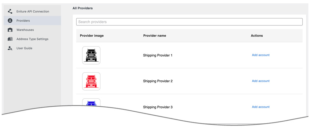 Real Time Shipping Quotes for WooCommerce - Shipping Providers List