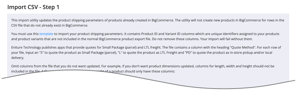 Big Commerce Real Time Shipping Quotes Import CSV Utility