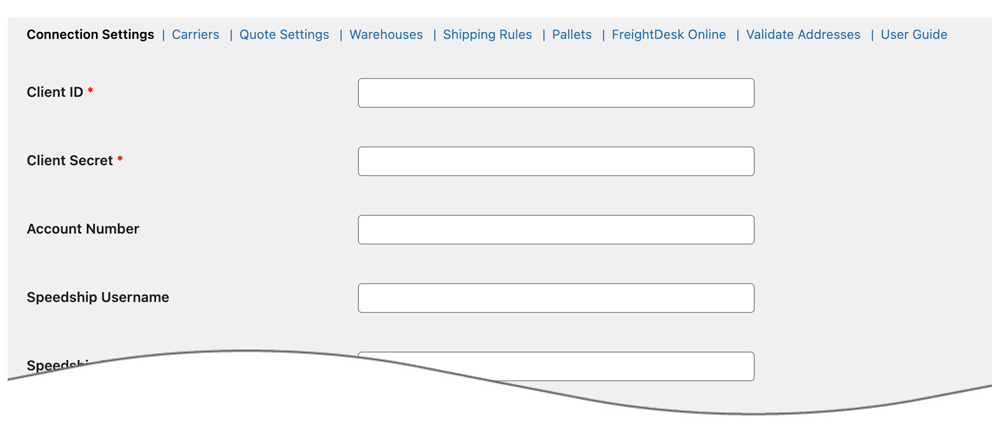 Worldwide Express LTL Freight Quotes Plugin for WooCommerce - Connection Settings Page