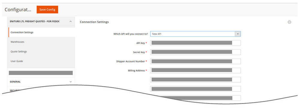 FedEx Freight RESTful API connection settings for Magento