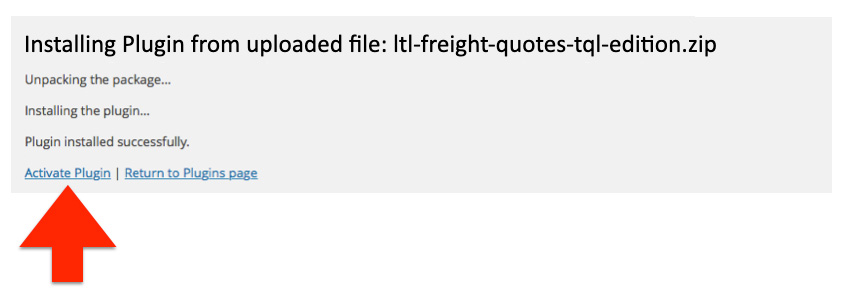 TQL LTL Freight Quotes Plugin for WooCommerce - Activate Plugin Option 1