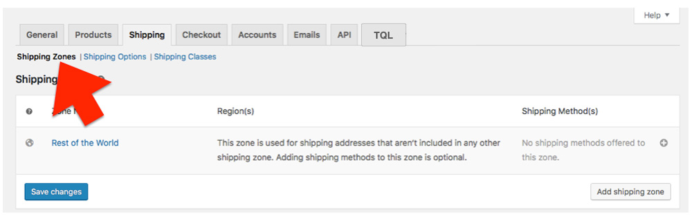 TQL LTL Freight Quotes for WooCommerce - Create Shipping Zone