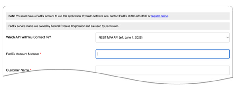 FedEx Small Package Quotes for Shopify - Account Information