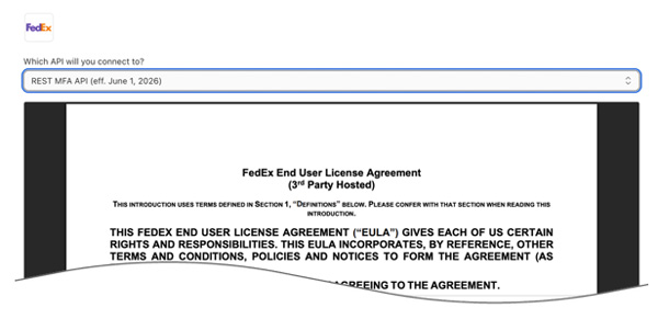 FedEx API EULA Effective June 1, 2026 - Shopify Real Time Shipping Quotes App.