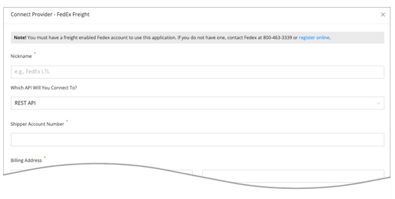 FedEx Freight LTL Quotes for BigCommerce - Real Time Shipping Quotes App - API Connection Settings