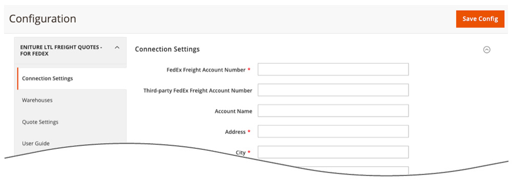FedEx Freight API connection settings for Magento