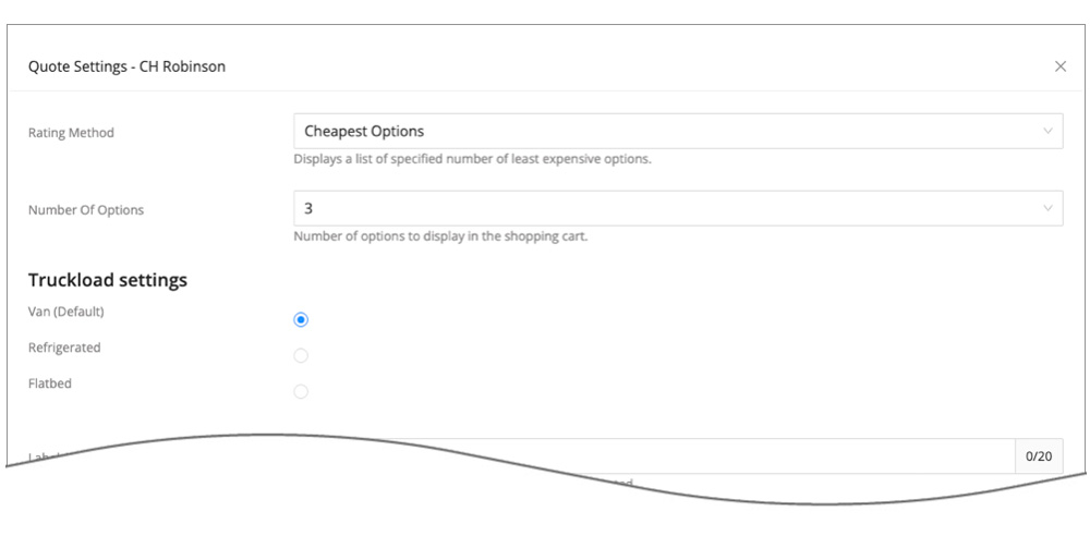 C.H. Robinson Quote Settings for BigCommerce