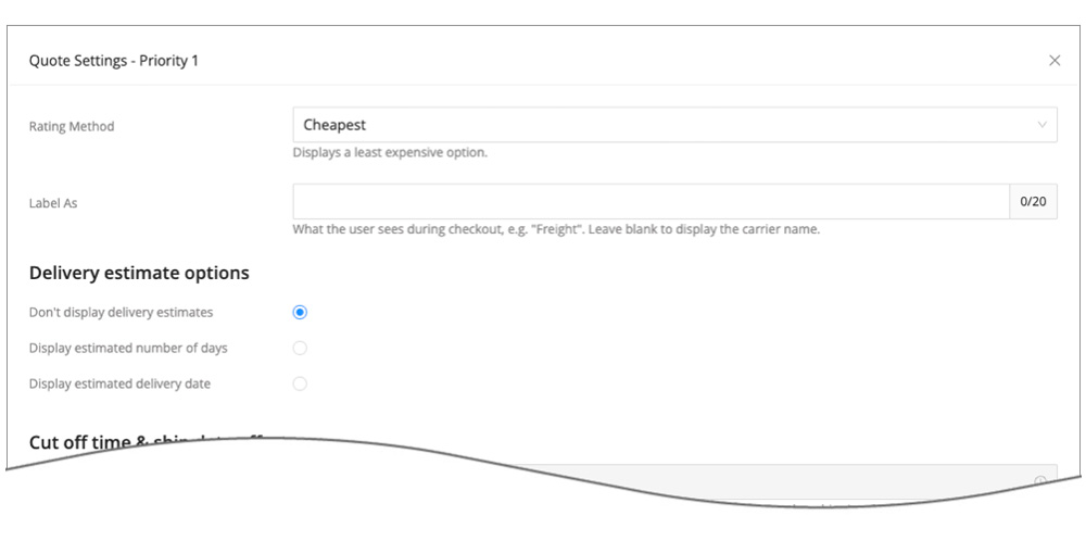 Priority1 Quote Settings in the Real-time Shipping Quotes app for BigCommerce