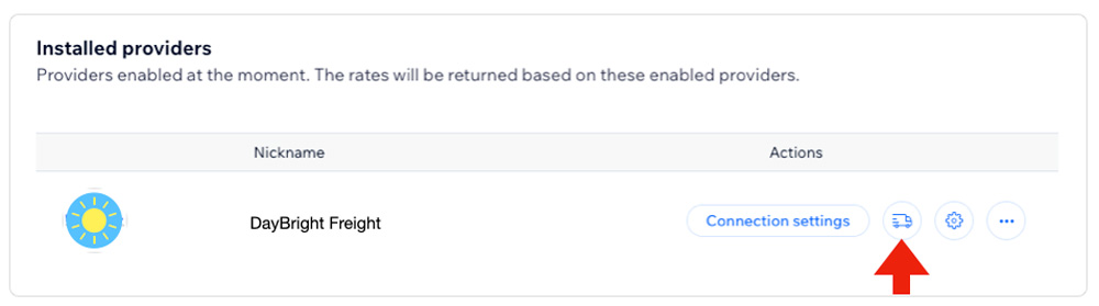 Real Time Shipping Quotes for Wix - Carrier Selection Settings