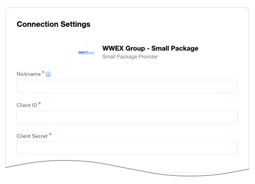 Real Time Shipping Quotes for Wix - WWEX Group Parcel Connection Settings