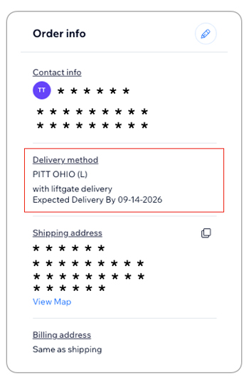 Real Time Shipping Quotes for WiX - Order Shipment Details