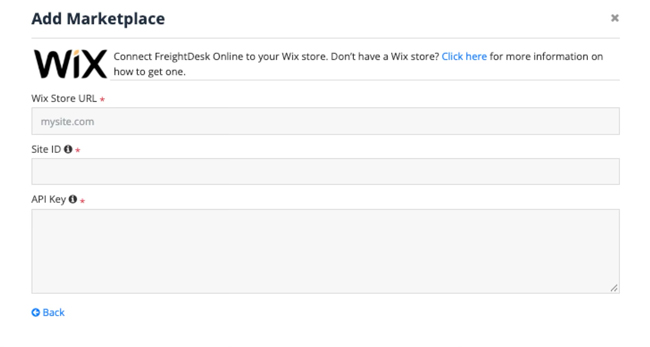 Real Time Shipping Quotes App for Wix - FreightDesk Online Connection Settings