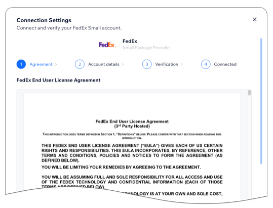 Real Time Shipping Quotes for Wix - FedEx End User License Agreement - EULA
